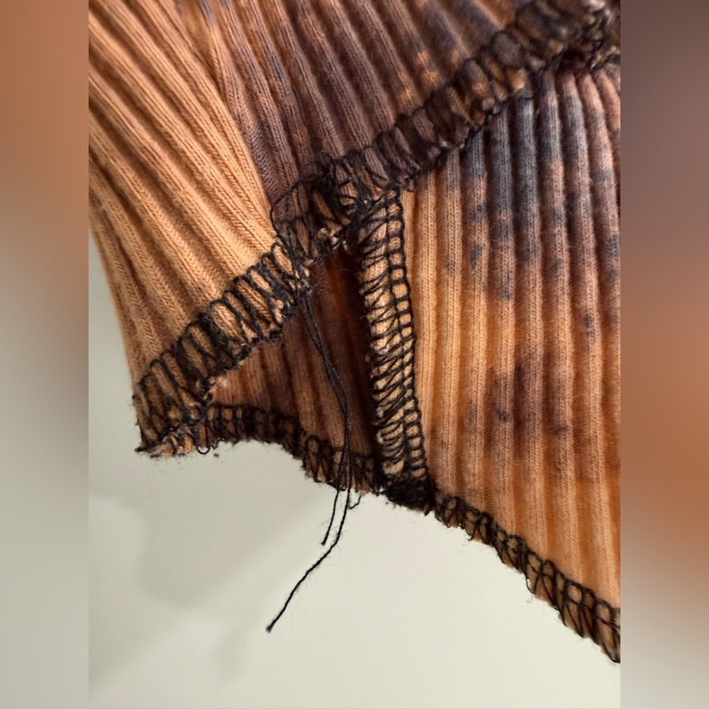 Brand Tag Cut Out brown + black bleach dyed stretchy bustier inspired tank top - Picture 12 of 15